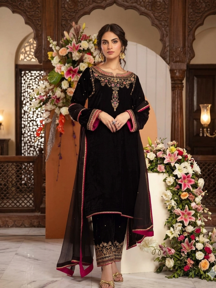 Noor Velvet Set – 3 Piece